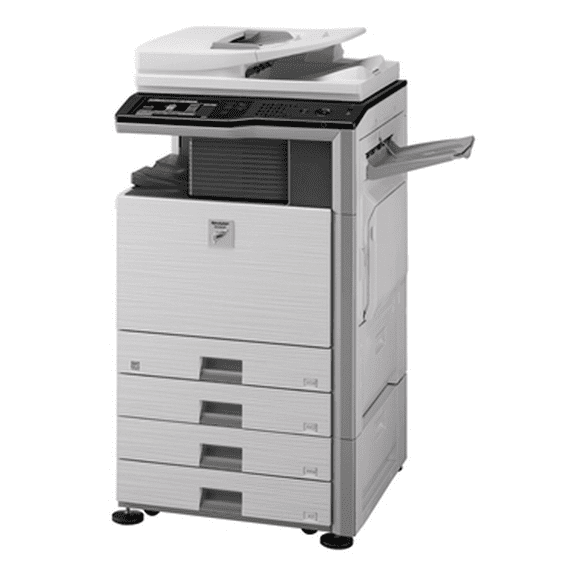Restored Sharp MX-M283 Monochrome MFP – Tabloid-Size Printing, Copying, Scanning, 2 Trays, Cabinet, Auto Duplex