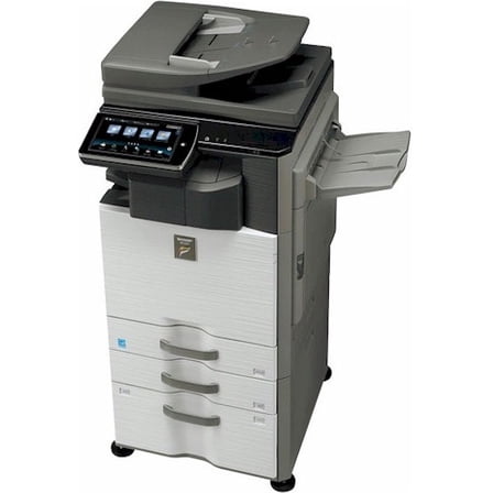 Restored Sharp MX-M465N Monochrome Multifunction Copier – 46 PPM, A3/A4, Duplex, Network Print/Scan, USB, 2 Trays & Stand