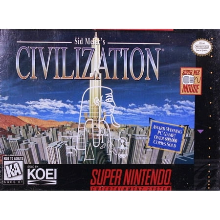 Restored Sid Meier's Civilization (Super Nintendo, 1996) SNES Turn-Based Game (Refurbished)