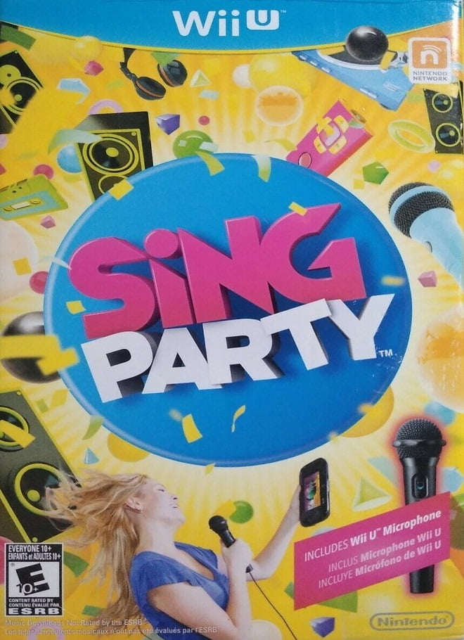 Restored Sing Party with mic (Nintendo Wii U, 2012) Singing Game (Refurbished)