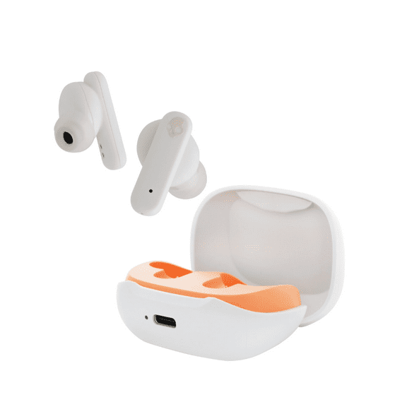 Restored Skullcandy Smokin' Buds XT Headphones - Bone Orange Glow (Refurbished)