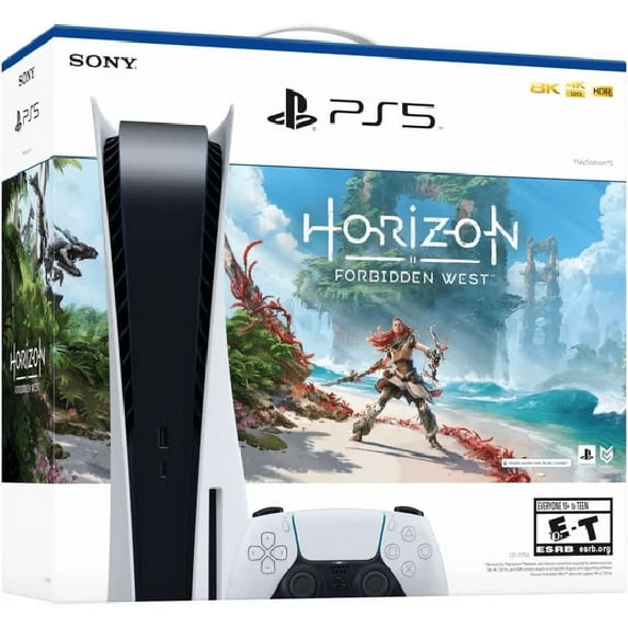 Restored Sony PlayStation 5 Console Disc Edition Horizon Forbidden West Bundle with 825 GB Data Storage
