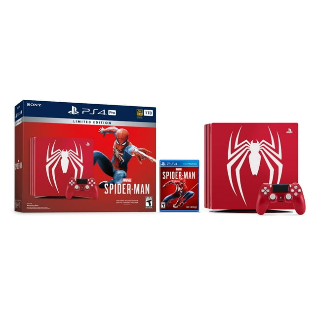 Restored Sony 3003194 PlayStation 4 Pro 1 TB Marvel's Spider-Man Game ...