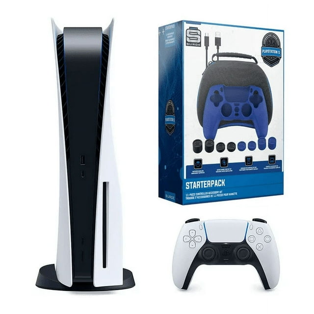 Restored Sony 3005718-SG20018 Playstation 5 Disc Version Console with Pro Gamer Starter Pack Bundle (Refurbished)