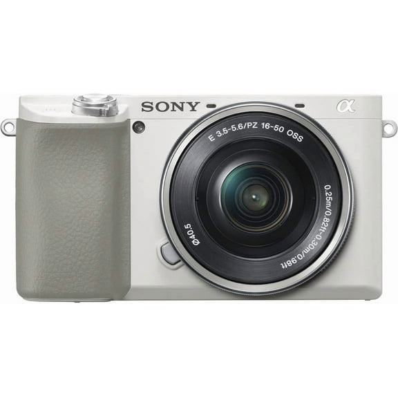 Restored Sony Alpha A6100 Mirrorless Camera with 16-50mm Zoom Lens (White)