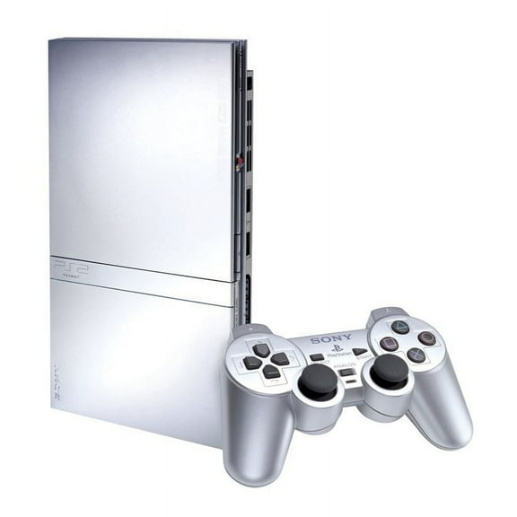 Restored Sony PlayStation 2 Slim Console Silver and 8MB Memory Card (Refurbished)