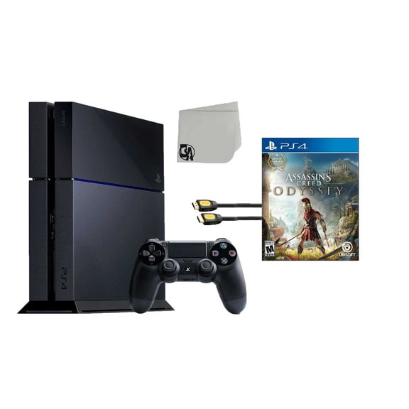 Restored Sony PlayStation 4 500GB Gaming Console Black with Assassin's Creed Odyssey BOLT AXTION Bundle (Refurbished)