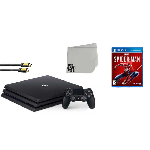 Restored Sony PlayStation 4 PRO 1TB Gaming Console Black with Spider-Man BOLT AXTION Bundle (Refurbished)