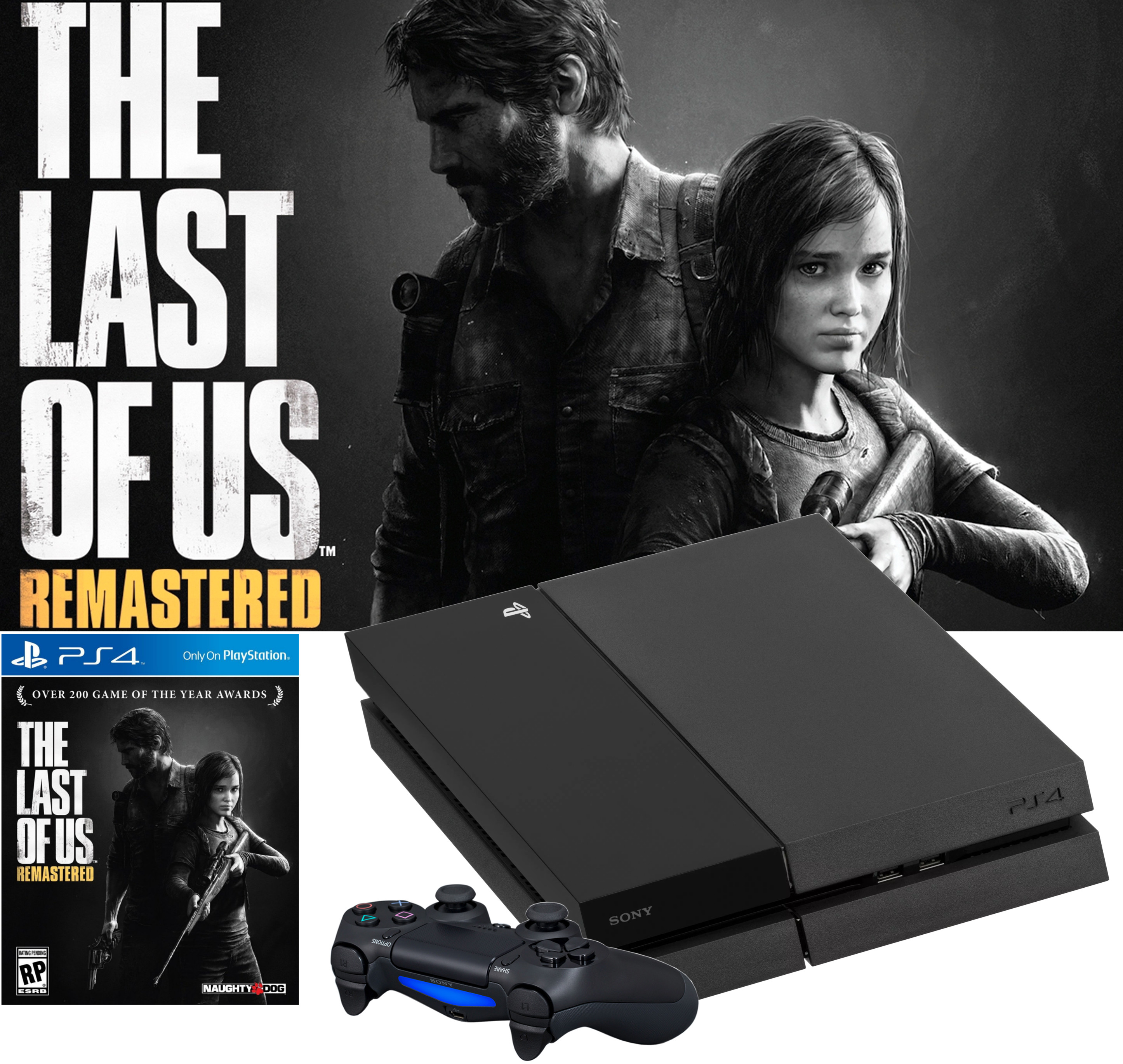 Sony PlayStation 4 PS4 500GB restaurada con el juego The Last of Us: Remasterizado