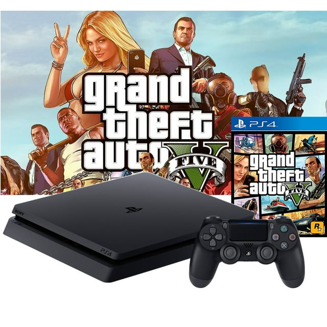 Restored Sony Playstation 4 Slim 500gb Grand Theft Auto V Gtav Bundle Refurbished 0494