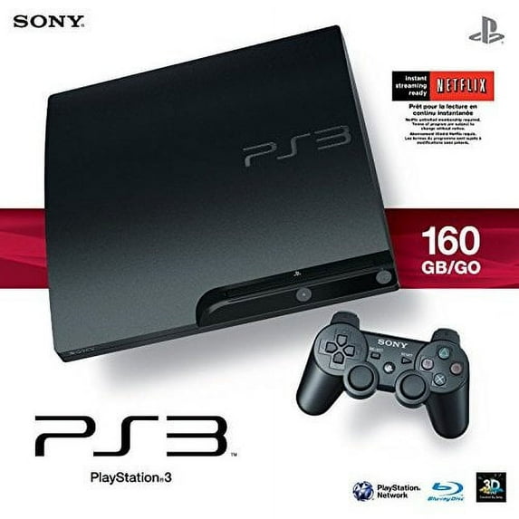 Restored Sony PlayStation PS3 Slim 160GB Console (Refurbished)