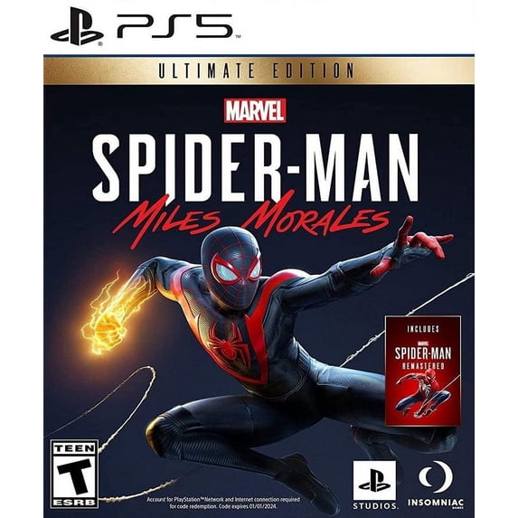 Restored Spider-Man: Miles Morales Ultimate Edition, Physical/PlayStation 5, Action & Adventure, Action, Super-Hero, Fighting, Marvel, Parental Controls