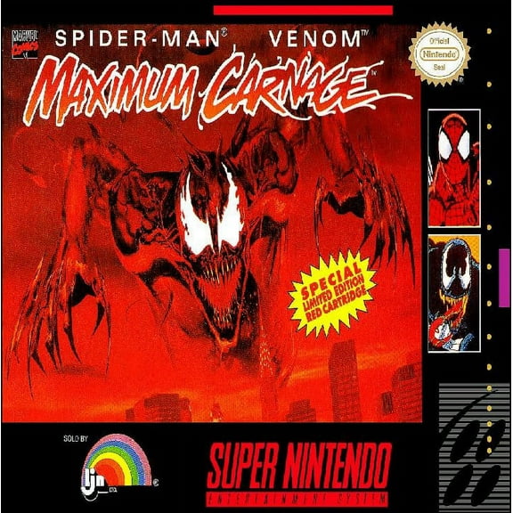 Restored Spider-Man - Venom: Maximum Carnage (Super Nintendo, 1994) SNES Marvel Game (Refurbished)