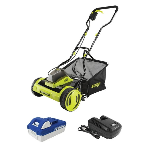 Restored Sun Joe 24V-CRLM15 15-Inch 24-Volt iON+ Cordless Push Reel Mower Kit w/ Battery + Charger (Refurbished)