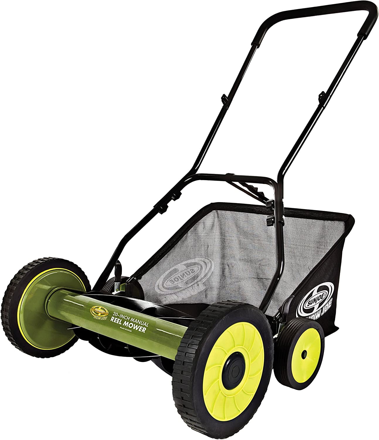 Restored Sun Joe MJ502M Manual Reel Mower W Grass Catcher 20 inch 9 Position Refurbished