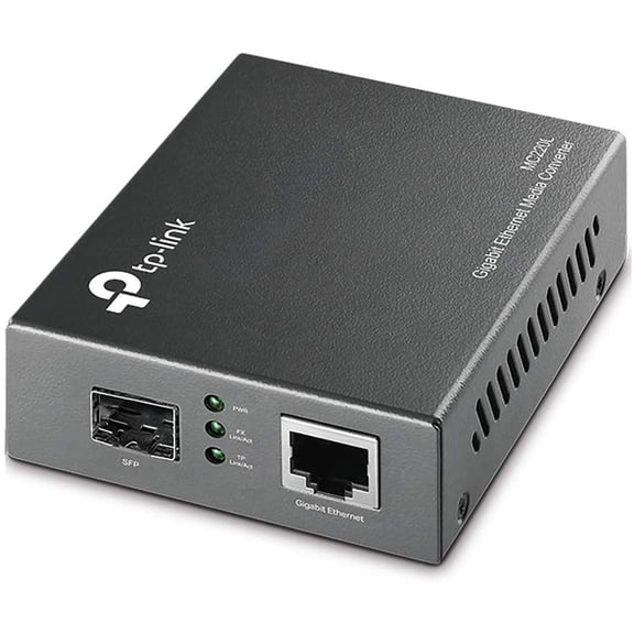 Restored TP-LINK MC220L Gigabit Media Converter, 1000Mbps RJ45 to 1000Mbps SFP Slot Supporting MiniGBIC modules, Chassis mountable (Refurbished)