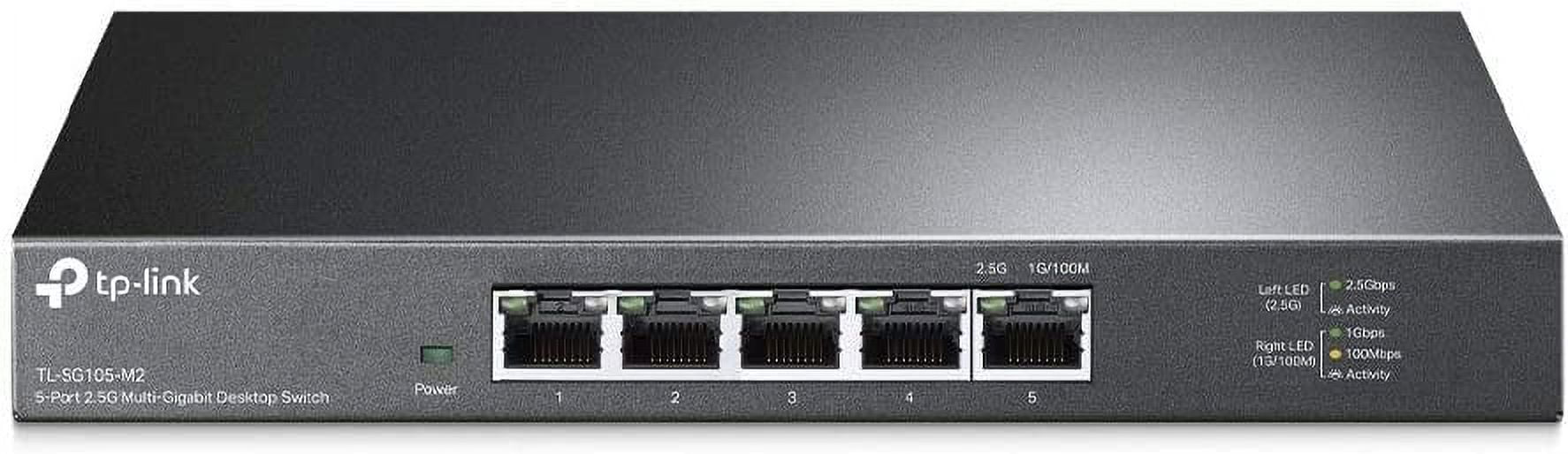 Restored TP-Link TL-SG105-M2 5 Port Multi-Gigabit Unmanaged Network Switch, Ethernet Splitter 2.5G Bandwidth Plug & Play Desktop/Wall-Mount Fanless Metal Design Limited Lifetime Protection (Refurbished)