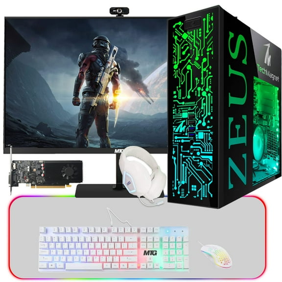 Restored TechMagnet Gaming Desktop PC,Intel Core i5 6th Gen,Zeus Pro 6,GT 1030,16GB ARGB RAM,1TB SSD+2TB HDD,22 Inch Monitor,4 in 1 Gaming Kit Webcam,WiFi,Windows 11 Pro