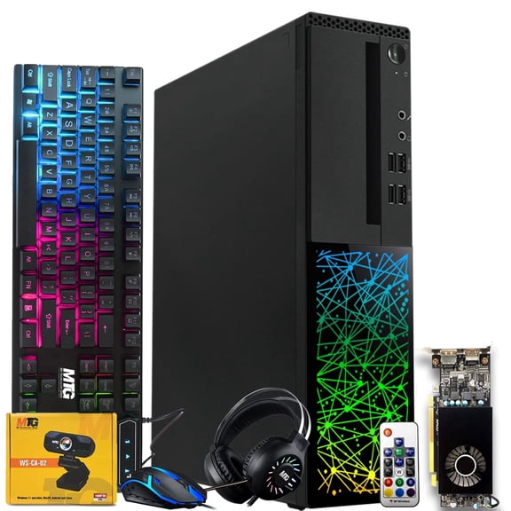 Restored TechMagnet Gaming Desktop PC,Intel i5 6th Gen,Galaxy,16GB RAM,1TB SSD,RX 550,RGB Keyboard Mouse,Headphone,Webcam,Windows 11 Pro