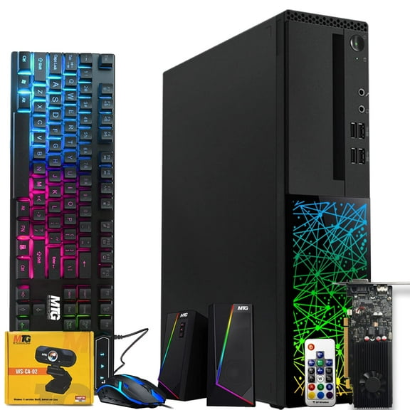 Restored TechMagnet Gaming Desktop PC,Intel i5 6th Gen,Galaxy,16GB RAM,240GB SSD,RGB Keyboard Mouse,GT 1030,Speaker,Webcam,Windows 11 Pro