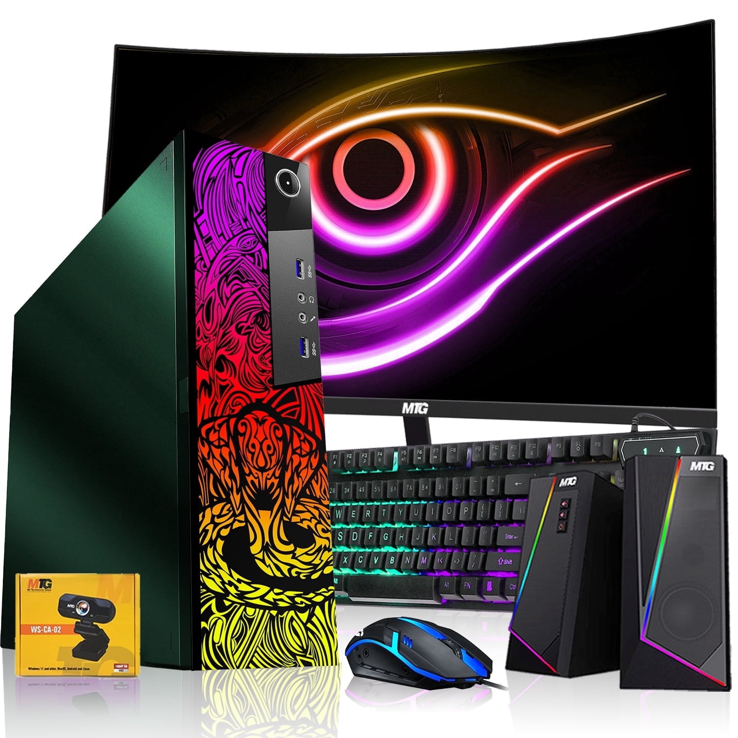 TechMagnet M83 Desktop Tower, Intel Core i5, 16GB, 512GB SSD, 24 ich ...