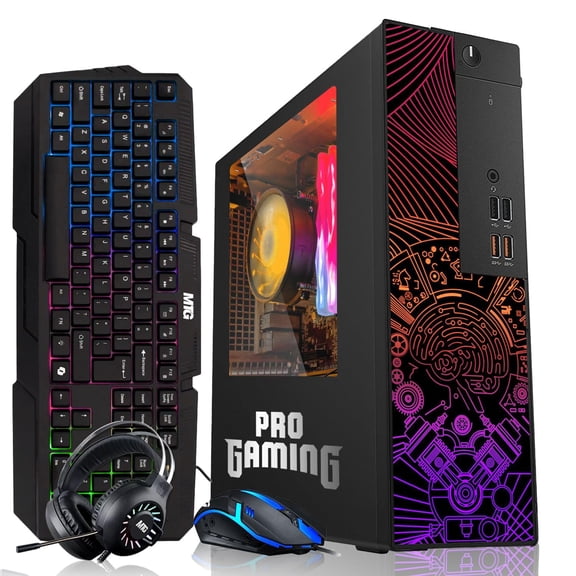 Restored TechMagnet RGB Desktop Computer PC-Intel Core i5,16GB ARGB RAM,512GB SSD,GT-1030 Graphics with RGB Keyboard with AI-Enabled Copilot Key,Mouse and RGB Headphone Windows 11 Pro