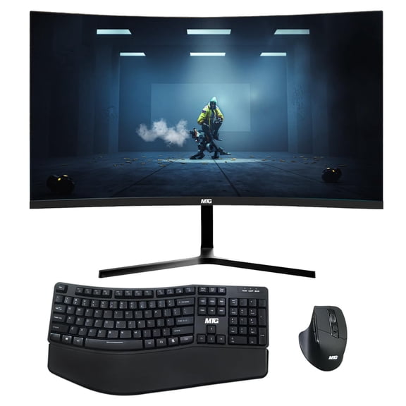 Restored TechMagnet All in one Desktop Computer,Cheetah 4,Intel Core i3 8th Gen,16GB DDR3,240GB SSD,New 24 inch Curved Display,MTG Wireless Ergonomic Keyboard Mouse,WiFi,Windows 11 Pro