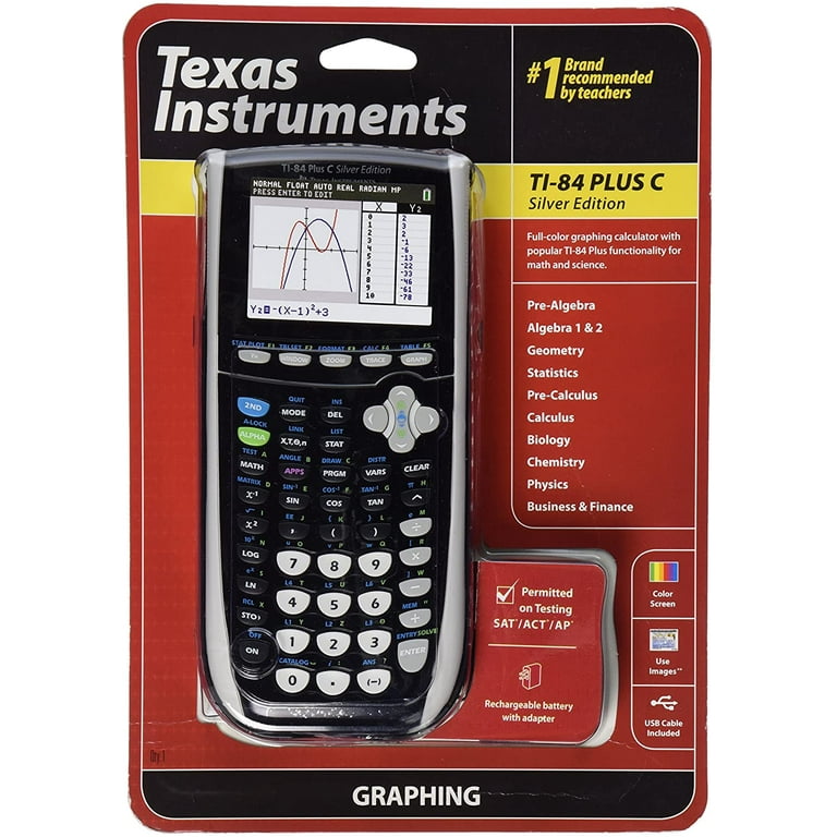 Restored Texas Instruments TI-84 Plus C Silver Edition Graphing