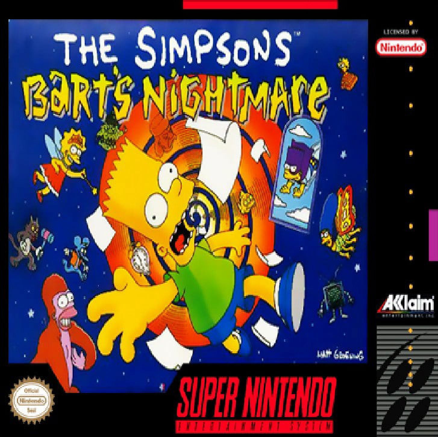 Restored The Simpsons Barts Nightmare Super Nintendo 1992 Snes