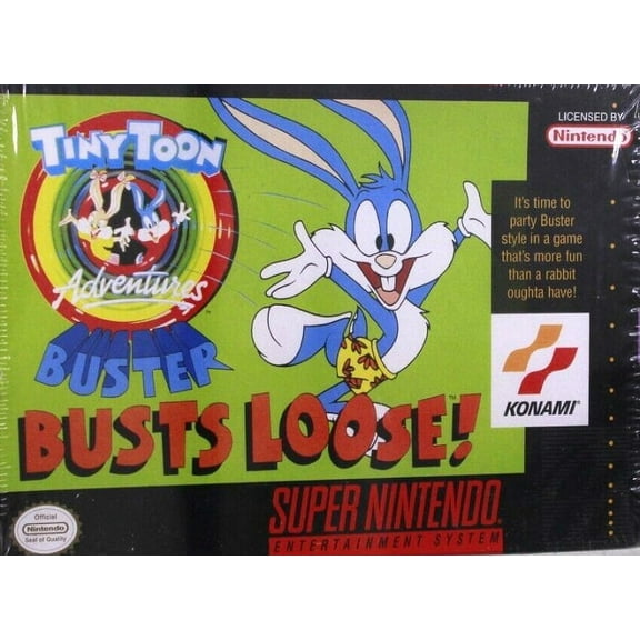 Restored Tiny Toon Adventures: Buster Busts Loose (Super Nintendo, 1993) SNES Video Game