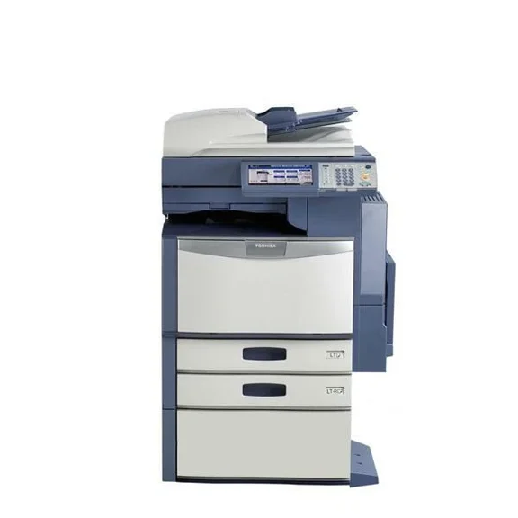 Restored Toshiba e-STUDIO 2830C A3 Color Laser Multifunction Printer – 28ppm, Copy, Print, Scan, Auto Duplex, Network, 600 × 600 DPI, 2 Trays with Cabinet