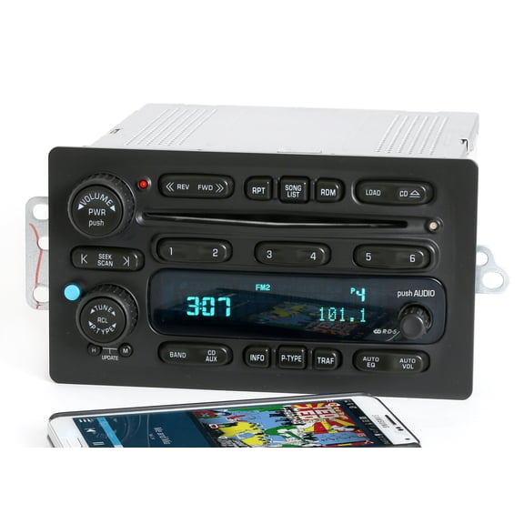 Restored UNLOCKED GMC Chevy Truck 03-05 Radio AM FM 6 Disc CD w Bluetooth Music 15196055 (Refurbished)