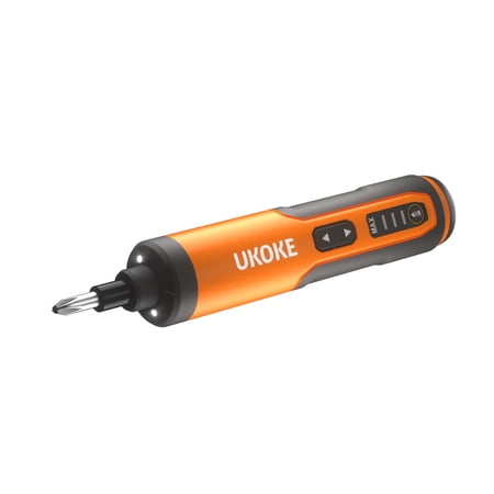 Restored Ukoke 3.6V Cordless Screwdriver Kit, Ergonomic Handle, USB Rechargeable Li-Ion Built-in Battery, Screwdriver with Dual LED Lights, 33 Pieces Accessories (Refurbished)
