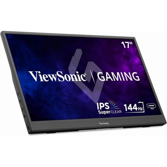 Restored ViewSonic VX1754 17 Inch 1080p IPS Portable Gaming Monitor with 144Hz, AMD FreeSync,2 Way Powered 60W USB C, Mini HDMI
