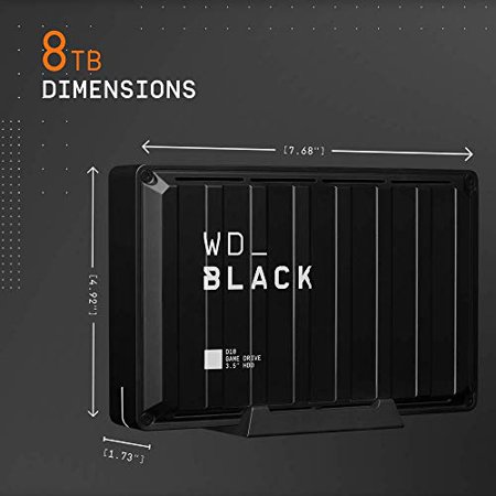 Restored WD WDBA3P0080HBKNESN 8TB D10 Game Drive Portable External Hard Drive for PS4/Xbox One/PC/Mac USB 3.2, Black (Refurbished)