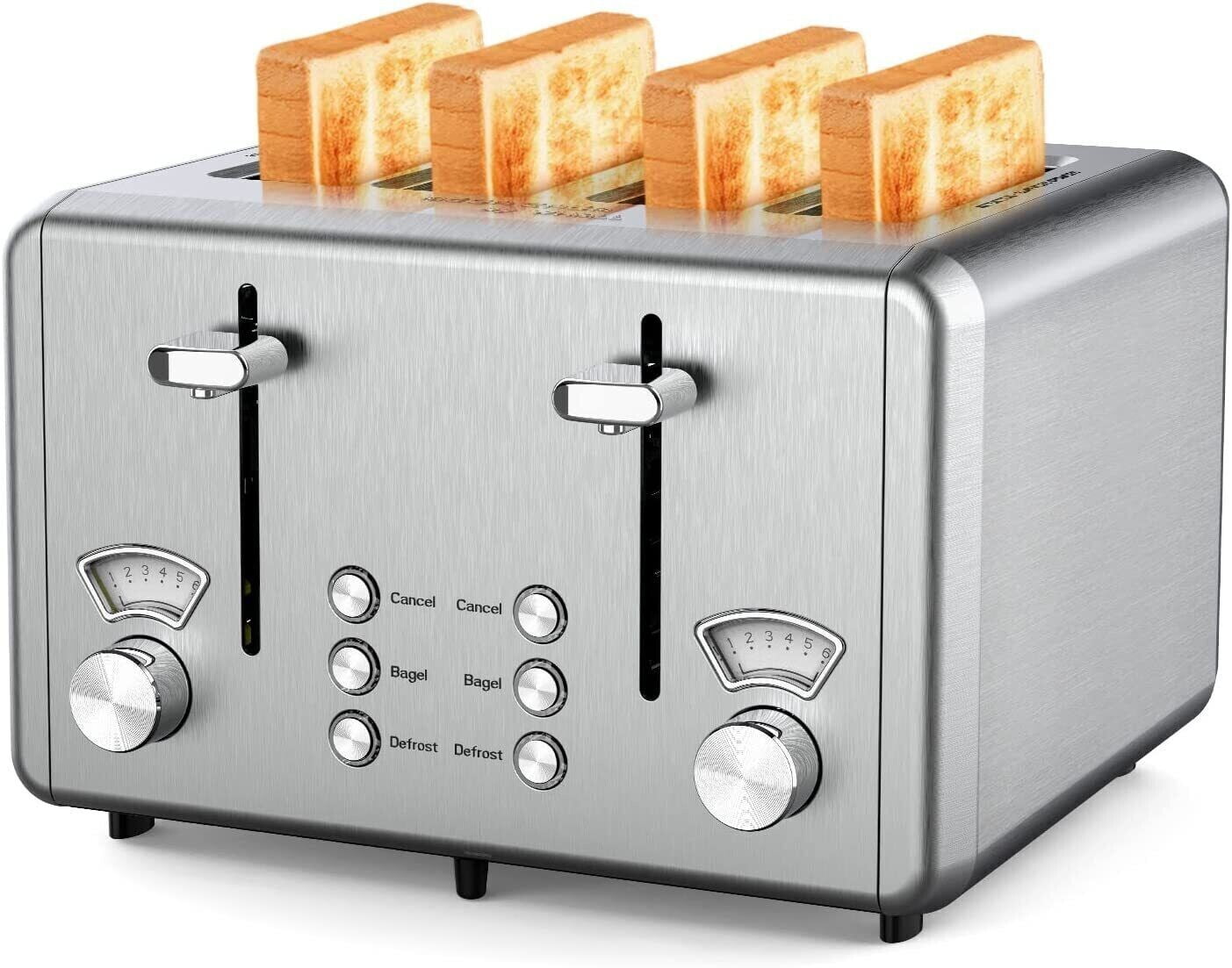 Restored WHALL KST023GU 4 Slice Toaster (Stainless Steel) (Refurbished