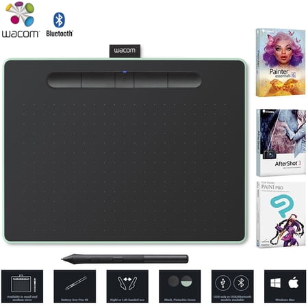 Restored Wacom CTL6100WLE0 Intuos Creative Pen Tablet with Bluetooth Medium Green (Refurbished)