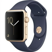 Restored Apple Watch Series 2 (GPS, 42mm) - Apple Gold Aluminum Case - Midnight Blue Sport Band (Refurbished)