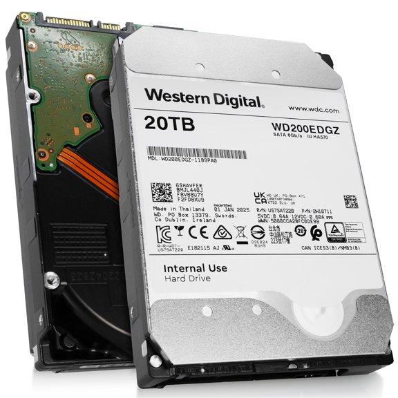 Restored Western Digital WD200EDGZ 20TB 7.2K RPM SATA 6Gb/s 512e 3.5in Enterprise Hard Drive (Refurbished)