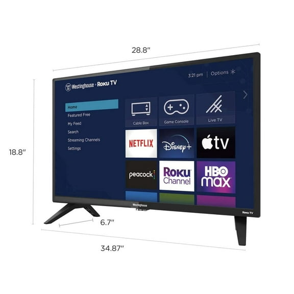 Restored Westinghouse 24" 720p LED Roku Smart TV WR24HT2212 (Refurbished)