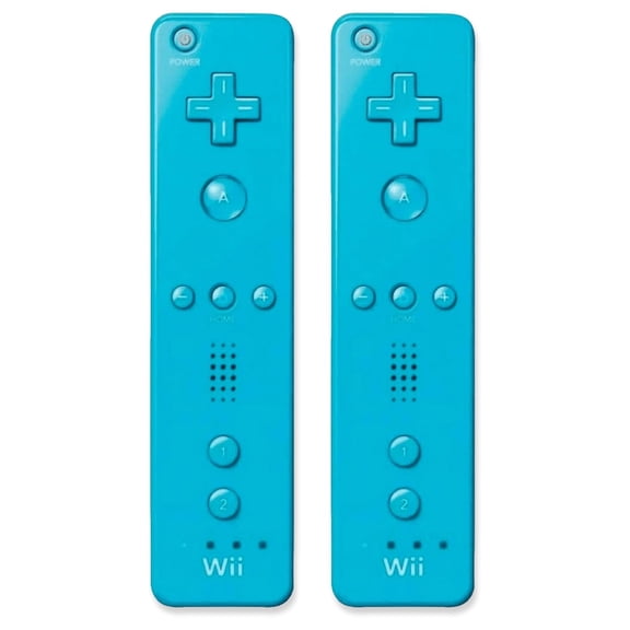 Restored Wii Classic Remote - Wireless Bluetooth Game Controller, Blue 2 Pack
