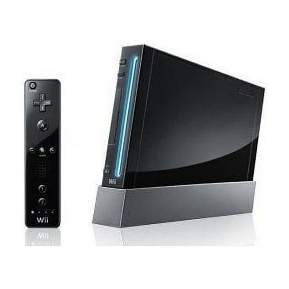 Restored Wii Hardware Bundle Black With Wii Sports Wii Resort (Refurbished)