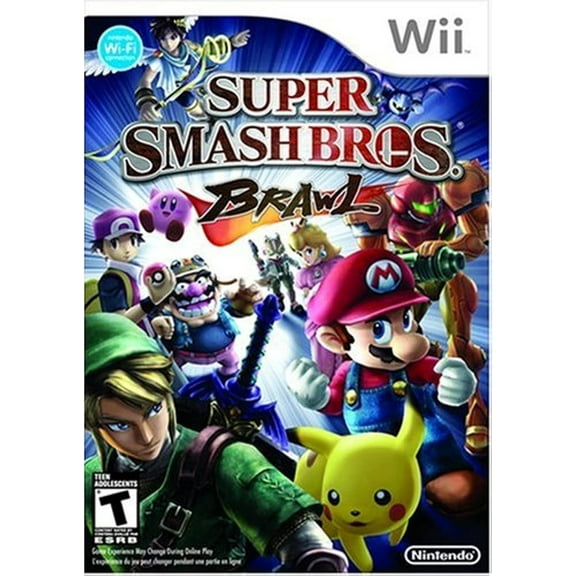 Super Smash Bros. Brawl by Nintendo Physical Format/Nintendo Wii, Fighting Video Game, Parental Controls, 4 Offline Players