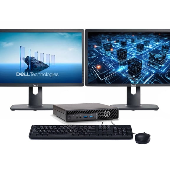Restored Windows 11 Dell Micro PC | Hexa-Core i5 10th gen CPU | 32GB RAM | 512GB SSD | Dual 22" LCD's | (Refurbished)