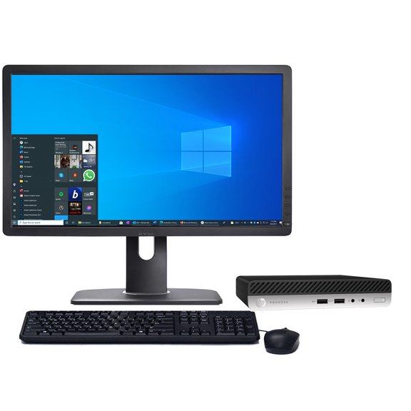 Restored Windows 11 Desktop Computer HP 400 G5 Mini | Core i5-9500T CPU | 16GB RAM | 256GB SSD | 22" LCD | Home or Office PC (Refurbished)