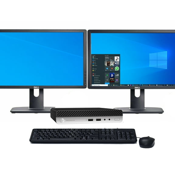 Restored Windows 11 Desktop Computer HP 400 G5 Mini | Core i5-9500T CPU | 32GB RAM | 512GB SSD | Dual 22" LCD's | Home or Office PC (Refurbished)