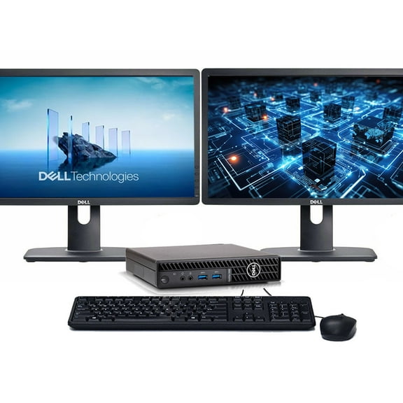 Restored Windows 11 Pro Dell Micro PC | Octa-Core i7 10th gen CPU | 32GB RAM | 1TB SSD | Dual 22" LCD's | (Refurbished)