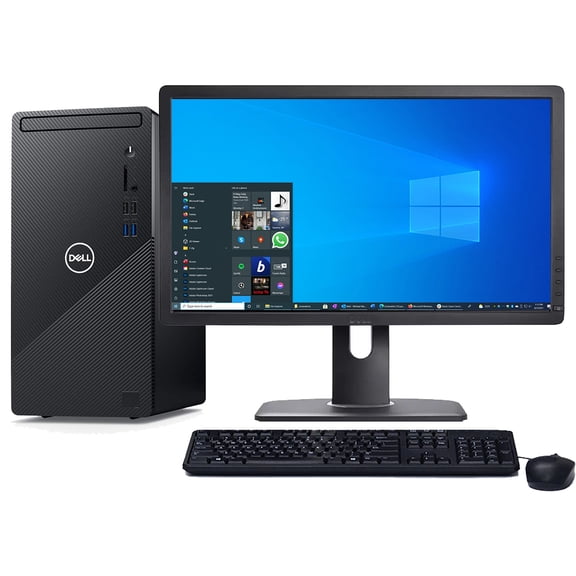 Restored Windows 11 Pro Desktop Computer Dell 3880 Tower | Hexa Core i5-10400 CPU | 32GB RAM | 512GB SSD | 24" LCD | Home or Office PC (Refurbished)