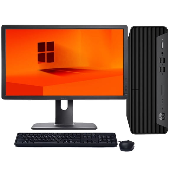 Restored Windows 11 Pro HP ProDesk SFF PC | Hexa-Core i5 10th gen CPU | 16GB RAM | 512GB SSD | 24" LCD | (Refurbished)
