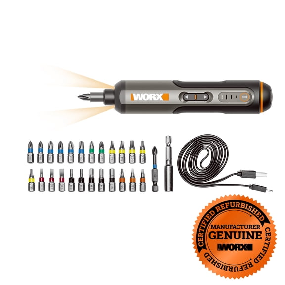 Restored- Worx WX240L.1 4V 3-Speed Screwdriver with 26 Accessories (Manufacturer Genuine Refurbished)